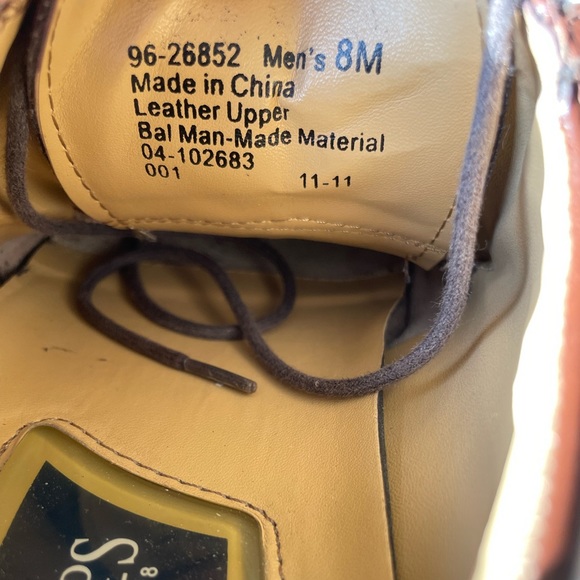 Chaps 96-26852 Brown Leather Oxfords Tie Lace Dress Loafer Shoes Mens size 8M - Picture 2 of 9